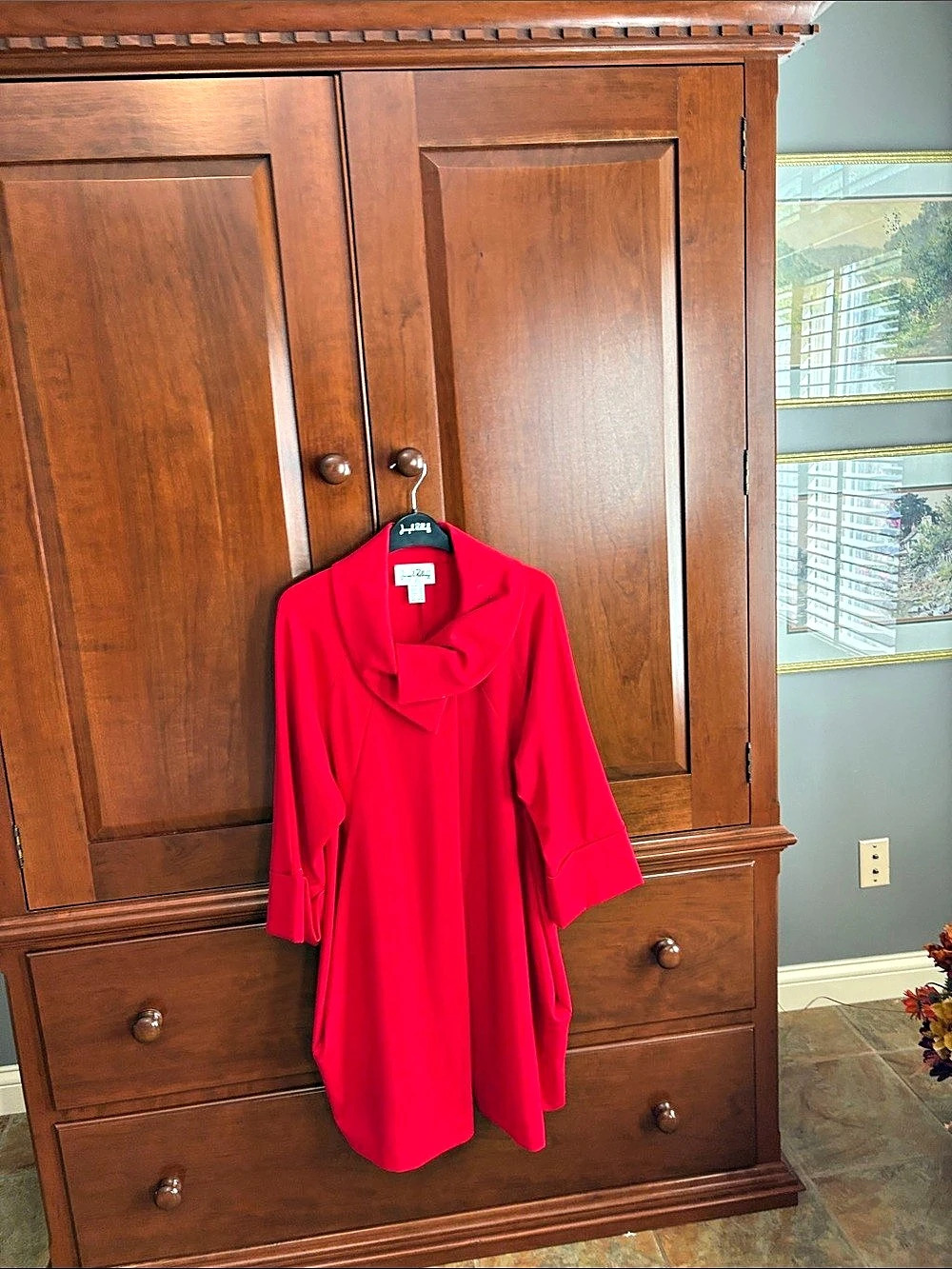 Joseph Ribkoff Cowl Neck Coat in red